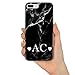 Produktbild TULLUN Personalisietr Schwarzer Marmor Marble Weiß Initialen Name Text Brauch Custom Schutzhülle aus Hartplastik Handy Hülle für iPhone - Schwarzes Marmor-Liebes-Herz V1 - für iPhone 5c