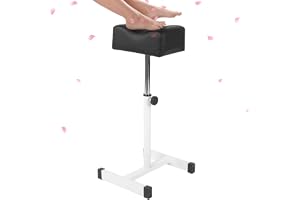 Ejoyous pedikyrpall fotstöd, justerbar höjd nagelfotstöd, benstöd fotvård benstöd stol med PU-läder kudde, för salong spa utrustning nageltekniker