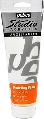 Pébéo - Modeling Paste Studio Acrylics Haute Densité - Modeling Paste Pébéo Acrylique - Pâte Pour Reliefs et Empâtements - Auxiliaire Acrylique Blanc 250 ml