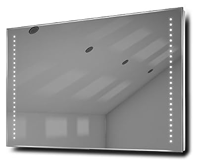 Illuminated Mirrors Miroirs lumineux Ultra Fine Bella Miroir de salle de bain LED avec Anti-Buée et Capteur, argent
