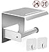 Produktbild Selbstklebend Toilettenpapierhalter, Gifort Papierhalter Ohne Bohren mit Mobiler Telefon Aufbewahrungsfläche für Küche/ Badzimmer (Aluminium)