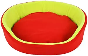 Fluffy's Luxurious Soft Fluorescent Green-Red Dog/Cat Bed Both Side(Export Quality)- XL