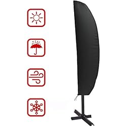 TEPSMIGO Housse Parasol déporté, Housse de Protection pour Parasol, 210D Taffetas Polyester Couverture de Protection pour Parasol de Jardin