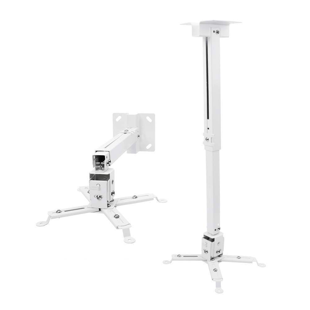 Hi-Lite Essentials Universal Certified 1 to 2 feet/12 to 24-inch Adjustable Projector Ceiling and Wall Mount Kit Bracket Stand with Tilt Option (Weight Capacity of 15kgs 2 ft, White)