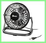 Mini Ventilateur de Bureau - connexion USB - Diamètre 9,6 cm - Alimenté par USB - Silencieux - Orientable - Compatible PC, ordinateur portable, Netbook, Apple Macbook, iMac, PS3, XBOX360, ...avec LOGO HEDEN