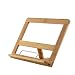 Produktbild Oramics Buchstütze Buchständer Kochbuchhalter mit Seitenhalter und 3 Neigungsstufen - Bambus iPad Halter, Tablethalter, Kochbuchständer, Rezepthalter HxBxT ca. 32x24x17 cm, verstellbar, natur