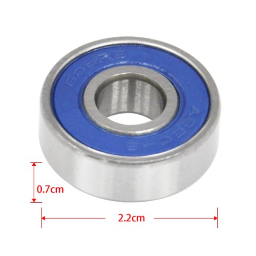 608RS Skateboard Bearings x 16 - Frictionless Abec 9 Roller Bearing for Skate boards - By Trixes