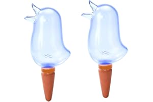 SouiWuzi Plante Water, Globes d'arrosage Self, Bird Shape Clear Glass Aqua Bulbs, Plastique Transparent Aqua Globes Aqua Globes 2pcs Bleu, Globes d'arrosage