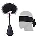 Produktbild Erotik Augenbinde mit extra weichem Federkitzler - Perfektes Set zur Verführung - Blickdichte Sex Fetisch Augenmaske in Schwarz/Rot mit Feder Kitzler - BDSM Spielzeug Set für Paare