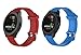 Produktbild Feibands Ersatzarmband für Garmin Vivoactive 3 Riemen, Silikon Ersatzband Armband für Garmin Vivoactive 3 GPS Smartwatch (Rot & Blau, Small)