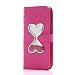 Produktbild Hülle für iPhone 8 Plus, für iPhone 7 Plus, CrazyLemon Bunt PU-Leder Ganzkörper Magnetischer Flip Brieftasche Telefonkasten Bling Funkeln Sanduhr Treibsand Design mit Kartensteckplätze Schutzhülle für iPhone 7 Plus 8 Plus 5.5 inch - Rosenrot