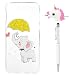 Produktbild Handyhülle Kompatibel für Samsung Galaxy S10e Case, Damen TPU Bumper Silikon Schutzhülle mit Tier Kabelschutz Stift, Gemalt Etui, Kratzfest Stoßfest Schale Abdeckung, Gelber Regenschirm
