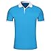 Produktbild DAY.LIN T Shirts Männer Herren Sommer Männer Kurzarm Comfy Solid Polo Schmaler Knopf Bluse T-Shirt Top (Blau, EUM/L)