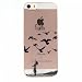 Produktbild MUTOUREN für iPhone SE 5 5S Transparent TPU Silikon Schutz Handy Hülle Case Cover [Kratzfeste, Scratch-Resistant] Hülle Schutzhülle Crystal Kirstall Durchsichtig Fall-Abdeckung Etui TPU Bumper Schale - Mädchen Vögel und Faith