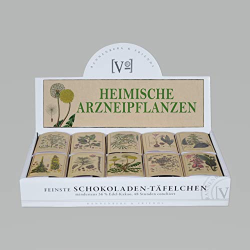 Preisvergleich Produktbild Rannenberg & Friends 10 Schokoladen-Tafeln mit Verschiedenen Heilpflanzen-Motiven Heimische Arzneipflanzen - ROKO Box-436