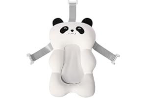 vreplrse Almohada de baño portátil y plegable para bebé, fácil de almacenar y conveniente para cualquier lugar, asiento cojín antideslizante para baño de recién nacido, blanco