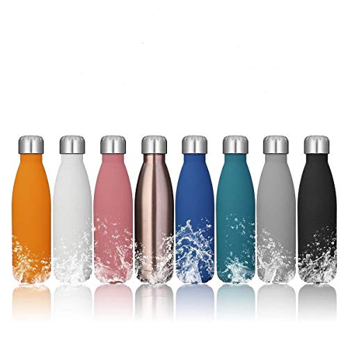 king do way Portatile Borraccia in Acciaio Inossidabile, Termica Bottiglia d'Acqua Sportive 500ml per Mantenere Caldo e Freddo (Grigio)
