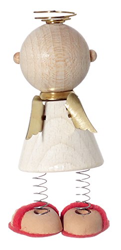 1 x Autofahrerschutzengel Charly mit Spiralfederbeinen zum Aufstellen (weiss) - 2