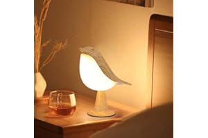 ‎DANOLT Danolt Vogel Nachttischlampe Ohne Kabel, Nachttischlampe Touch Dimmbar, Kabellose Lampe mit 3 Farbtemperaturen, Kleine Tischlampe, Nachtlicht Kinder