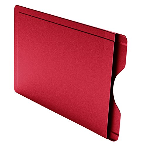 Card caja fuerte color Tarjeta Carcasa de Acero Inoxidable en Color Rojo, RFID/NFC para teléfono