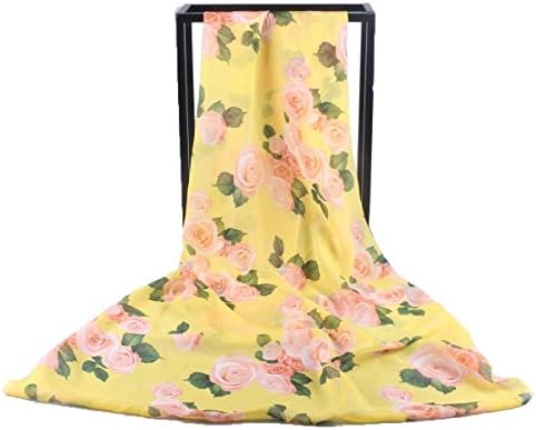 SCRAF Women's Long Scarf Soft Silk Shawls Wraps Chiffon Print Sunscreen Lightweight Trendy Warm Wrapped Towel,F-150*70cm