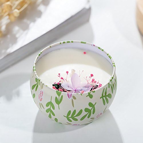 U2C Decorative Tin Candle 3.5 Oz Scented Candle Soy Wax for Birthday Christmas Mother’s Day Gift (Green)