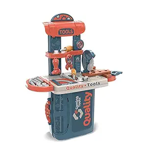 Indusbay 2in 1 Portable Tool Workbench Suitcase Toy for Boys Easy to Carry Suitcase Foldable Tool Kit for Kids boy