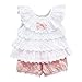 SODIAL(R) Baby Toddler Girl Ruffled T-shirt Top+Dots Shorts Suits 2pcs Outfit Clothes -Pink,90