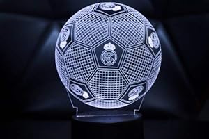 3D LAMPARAS Lampe 3D officielle Ballon du Real Madrid 2019-2020 Balle pour bébé, enfant, homme, femme, meilleure décoration pour la maison Accessoires originaux