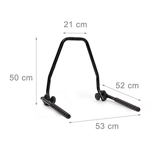 Relaxdays Fahrrad Wandhalterung, Für 2 Fahrräder, Fahrradhalter zur Wandmontage, Max. 35 kg, HBT 51 x 50 x 53 cm, schwarz - 4