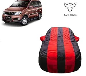 Bull Rider Red Stripe Car Body Cover for Mahindra Xylo with Mirror Pocket