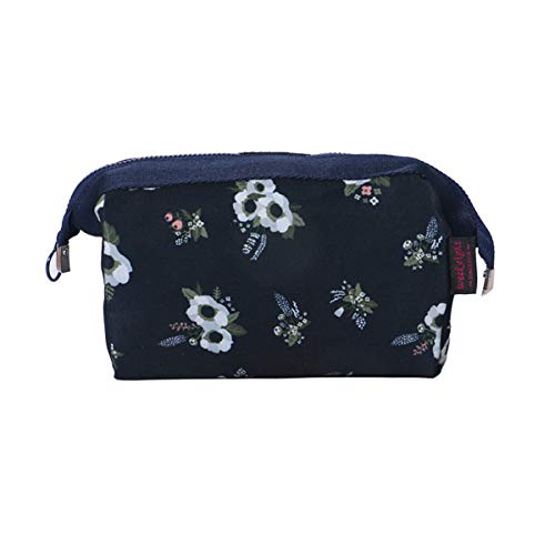 Meetlight Borse per il trucco, Borse da viaggio portatili per cosmetici Borsa da toilette impermeabile Borsa da toilette Borsa da trucco Custodia per donne (Black Flower)