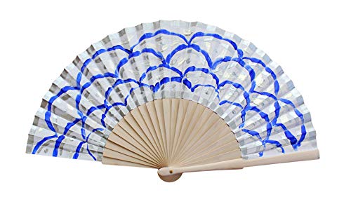 Abanico Gruta pequeño. Abanico español, artesano, pintado a mano, de la colección Gruta. Tamaño Pequeño: 23cm