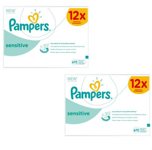 Pampers Sensitive Baby Wipes - 4 x Packs of 6 x 56 (1344 Wipes)
