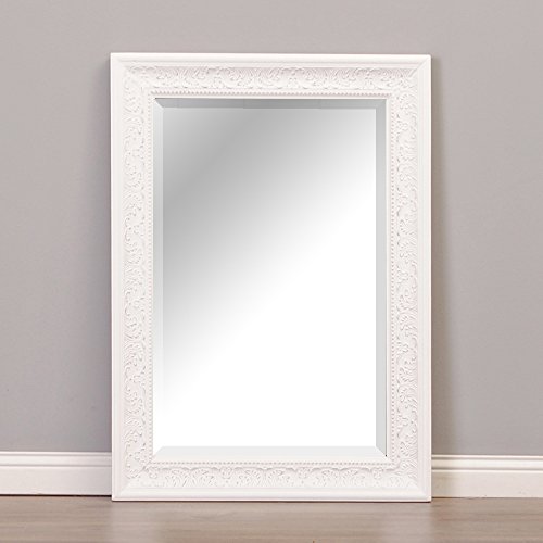 Pompöser barock Spiegel FIORA 90x70cm weiß-silber - 5