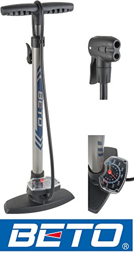 Standpumpe mit extra grossem Manometer BETO Fahrradpumpe - für alle Ventile