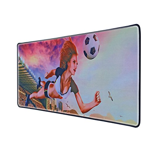 Preisvergleich Produktbild Gaming Mauspad, Mauspad Groß, Weltmeisterschaft Mauspad, Spezielle Oberfläche Verbessert Geschwindigkeit und Präzision, Rutschfeste Gummi-Basis, Genähte Kanten, 800×300mm, Unterstützung für Computer, PC und Laptop