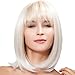 THZ Short Super Natural Women's Bob style Straight Blonde Heat resistant Cosplay Full Hair Wigs