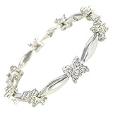 Helena Rose Ladies Magnetic Bracelet For Women - Sparkling Clear Crystals - Natural Menopause Relief - Pain Relief For Migraine Arthritis Anxiety Stress - Plus Jewellery Gift Box