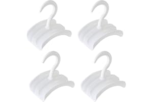 DIDUDIDU Support Rangement Sac à Main - Lot de 4 Crochet Porte Sac à Main en Plastique - Accroche Sacs a Main Rotatif pour la Penderie ou L'armoire - Suspendre Sac a Main de Tringle - Cintre Sac a Dos - Blanc