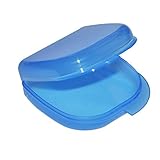 Enshey Dental Orthodontic Retainer Case Storage Box for Denture, Sport Mouth Guard, Brace, Splint (Blue)