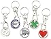 Price comparison product image com-four® 5x metal keyring with carabiner and shopping cart chip in various designs (05 pieces - mix)