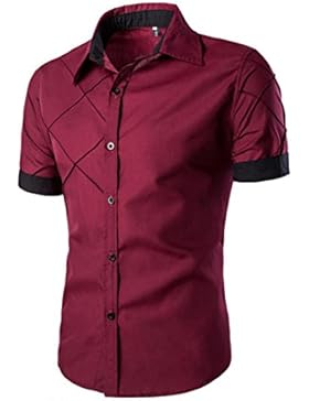 Sommer Slim Fit T-Shirt für Herrent, Amlaiworld Kurzarm T-Shirt Turn-Down Kragen