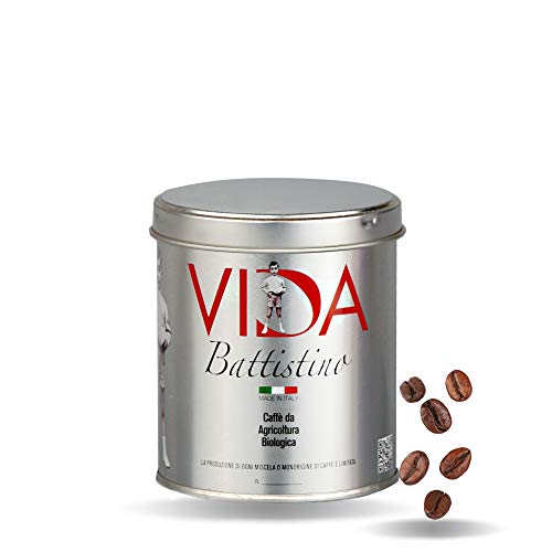 BATTISTINO VIDA - 125g - caffe BIOLOGICO in grani (125g * 6 barattoli)