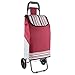 Produktbild Treppen-kletternder leichter faltbarer Reise-Lebensmittelgeschäft-Einkaufslaufkatzen-Wagen 2 PU-Rad-Oxford-Gewebe-Mobilitäts-Beutel-Warenkorb-Markt 35L Kapazität Hochleistungs-Max.30KG / roter Streife