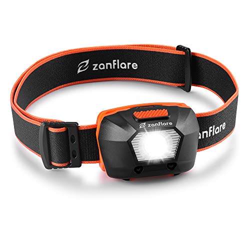 Linterna Frontal de Sensor LED, Zanflare Linterna Cabeza 250LM Alta Potencia Ajustable y Ligera, IPX6 Impermeable Para Trabajar, Leer, Acampar, Pescar, Ciclismo Y Camping