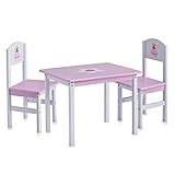 Zeller 13442 Kinder-Sitzgarnitur "Princess", 3-teilig, MDF / Tisch: 60 x 48 x 45, Stuhl: 28 x 26 x 54