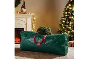 MARCO PAUL INTERIORS Marco Paul - Bolsa de almacenamiento para árbol de Navidad con asas y cremallera, diseño de árbol artificial de Navidad, impermeable, resistente al desgarro, contenedor de almacenamiento