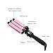 Temperature Adjustable LCD Display 3 Barrels Ceramic Wave Curling Wand Iron 25mm with Water Wave Ripples Perm Styling