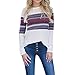 Produktbild JUSTSELL Langarmshirts Pullover für Damen Herbst Winter,Frauen Gestreift T Shirt Rundhalsausschnitt Bluse Casual Tops Freizeit Streetwear Oberteile